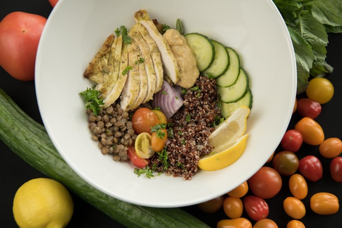 Bowl of chicken and vegetables